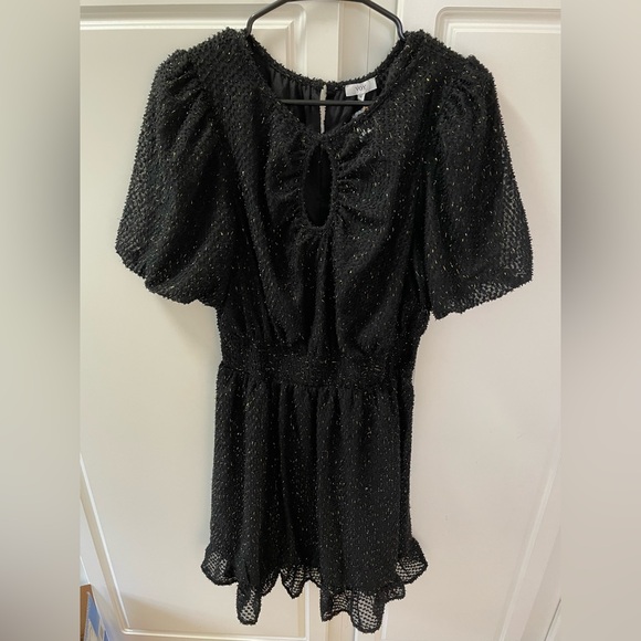 VOY NWT Textured Lurex The Festive Dress Black and Gold Size M - Picture 3 of 13